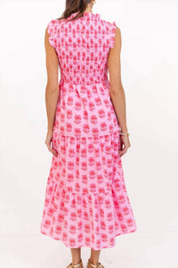 Tcec - Floral Smocked Midi Dress