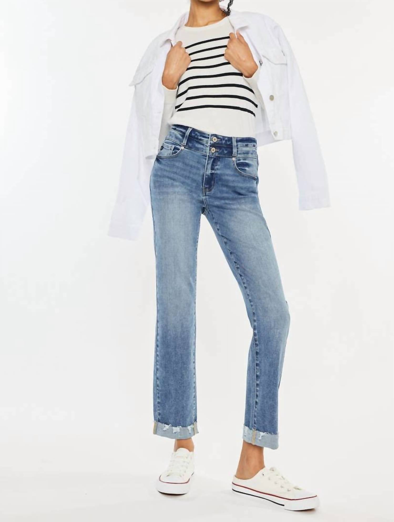 Kancan - High Rise Slim Straight Jeans