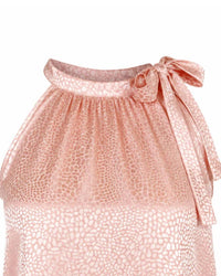 Elings - Women's Satin Animal Texture Halter Top