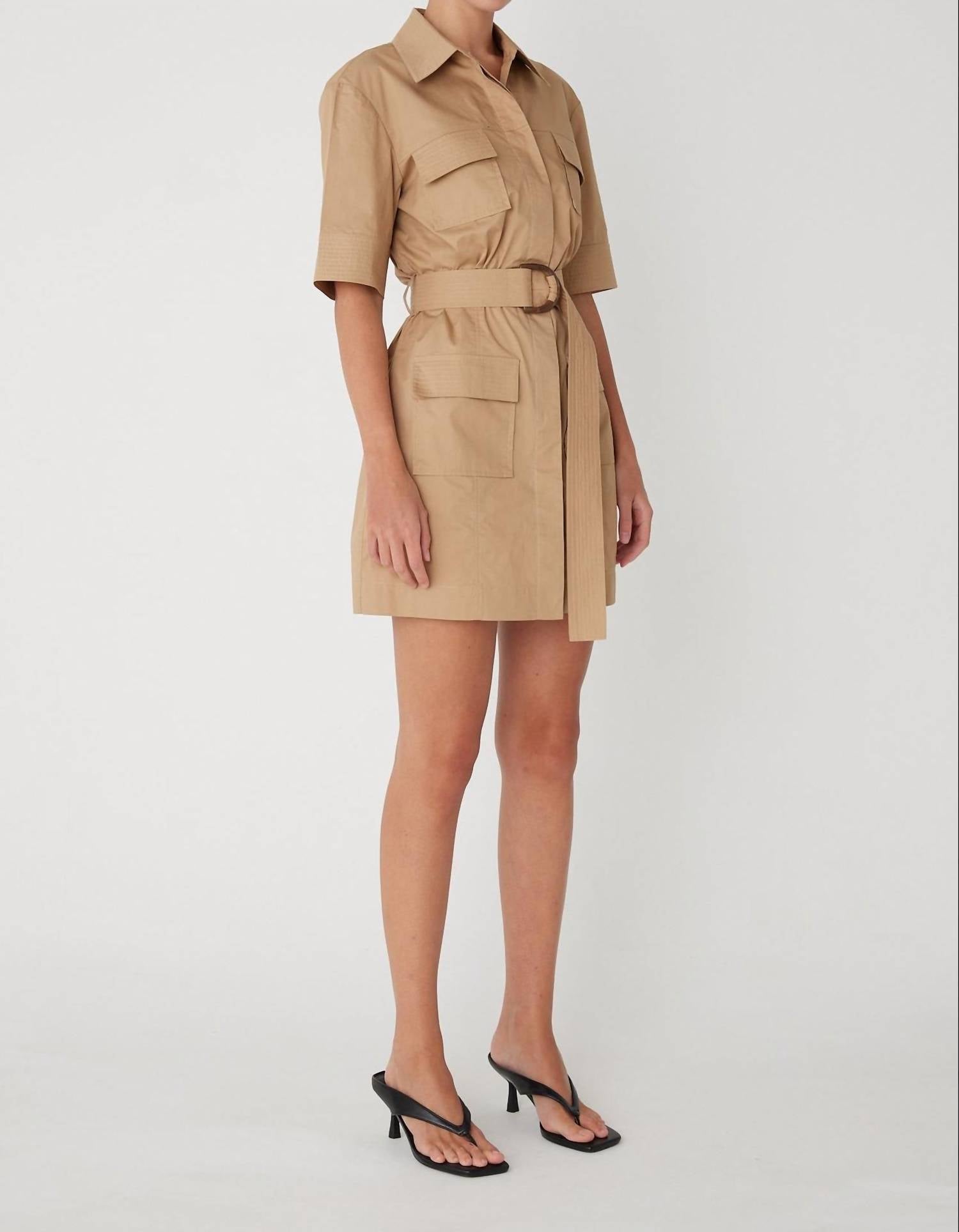 js71 Larsen Dress in khaki - women's dress - view 4