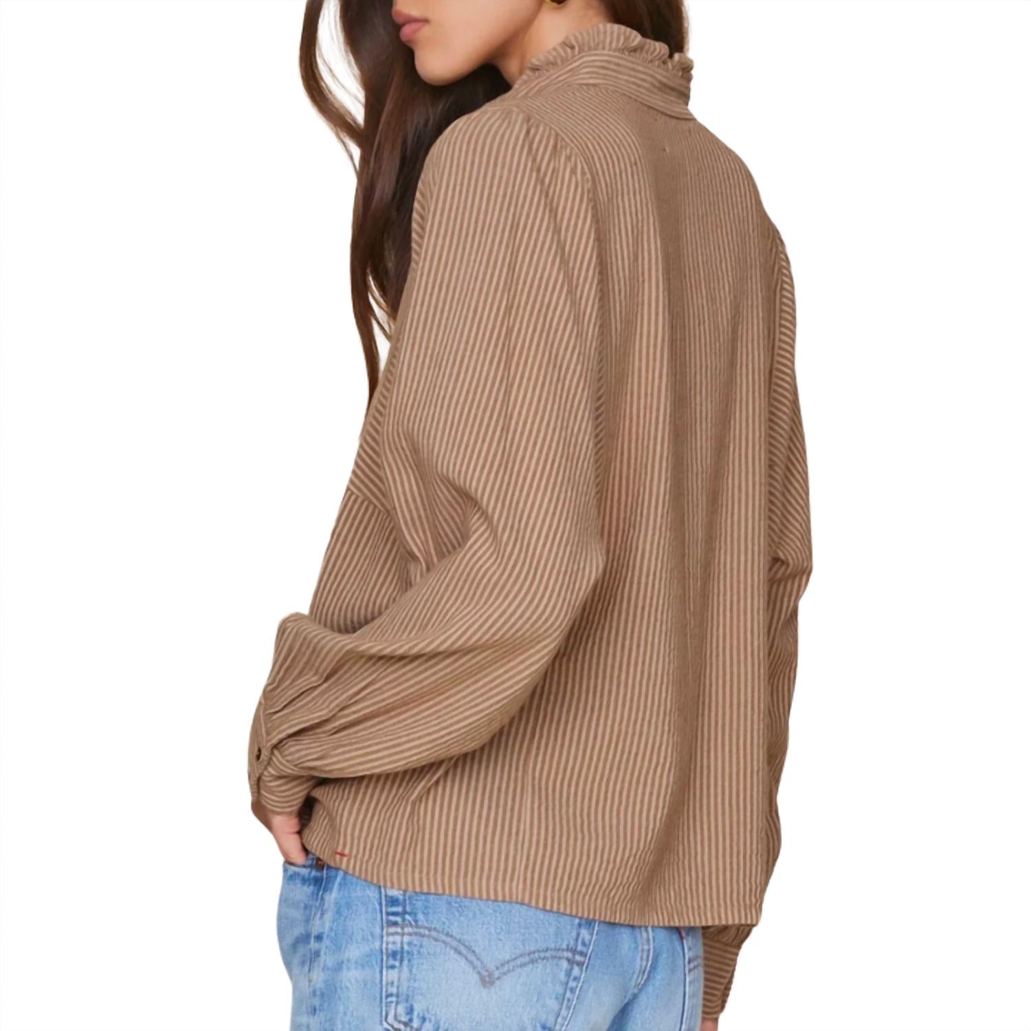 XIRENA Women's Serafina Shirt in stripe - women's shirt - alternate view
