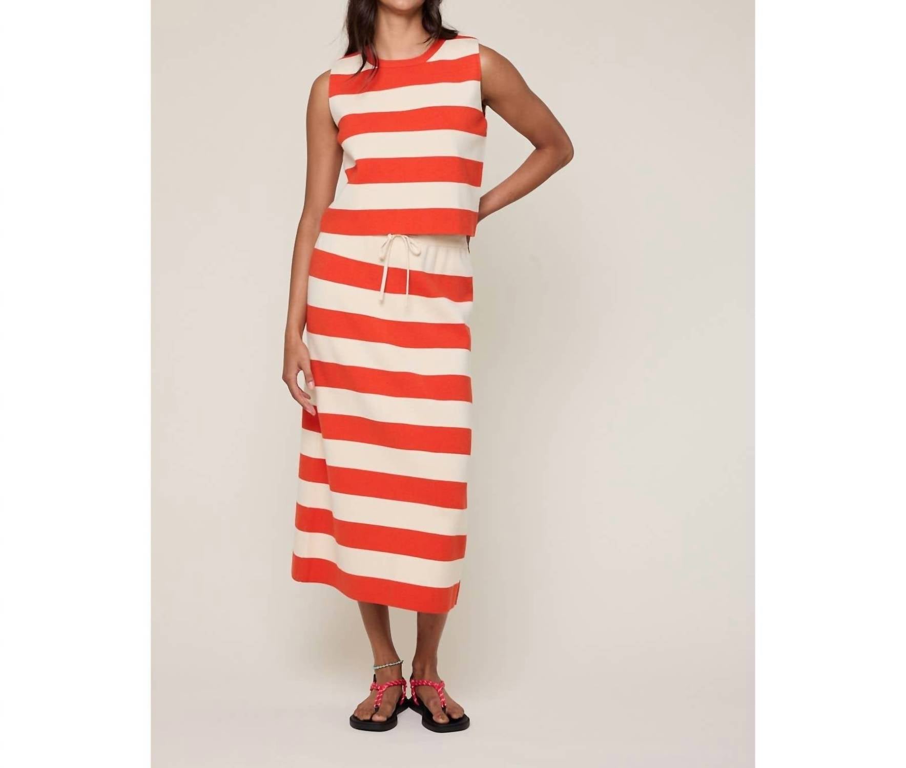 WISHLIST Striped Sweater Tank Top in guava cream - women's tank top