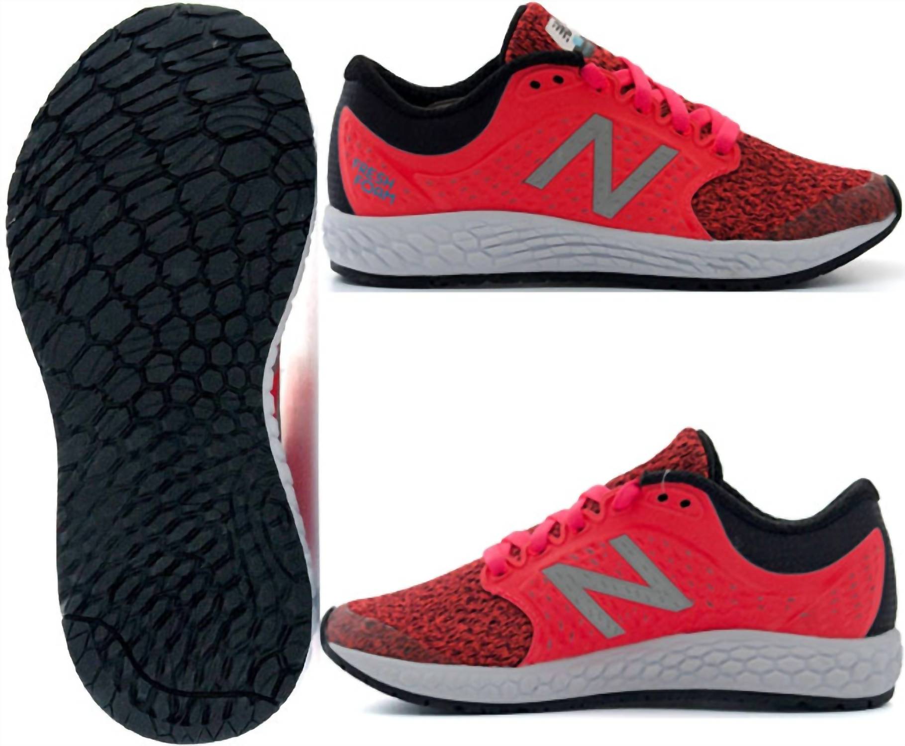 New Balance Kids' Fresh Foam Zante V4 Sneakers in black pink white - kids' sneaker - alternate view