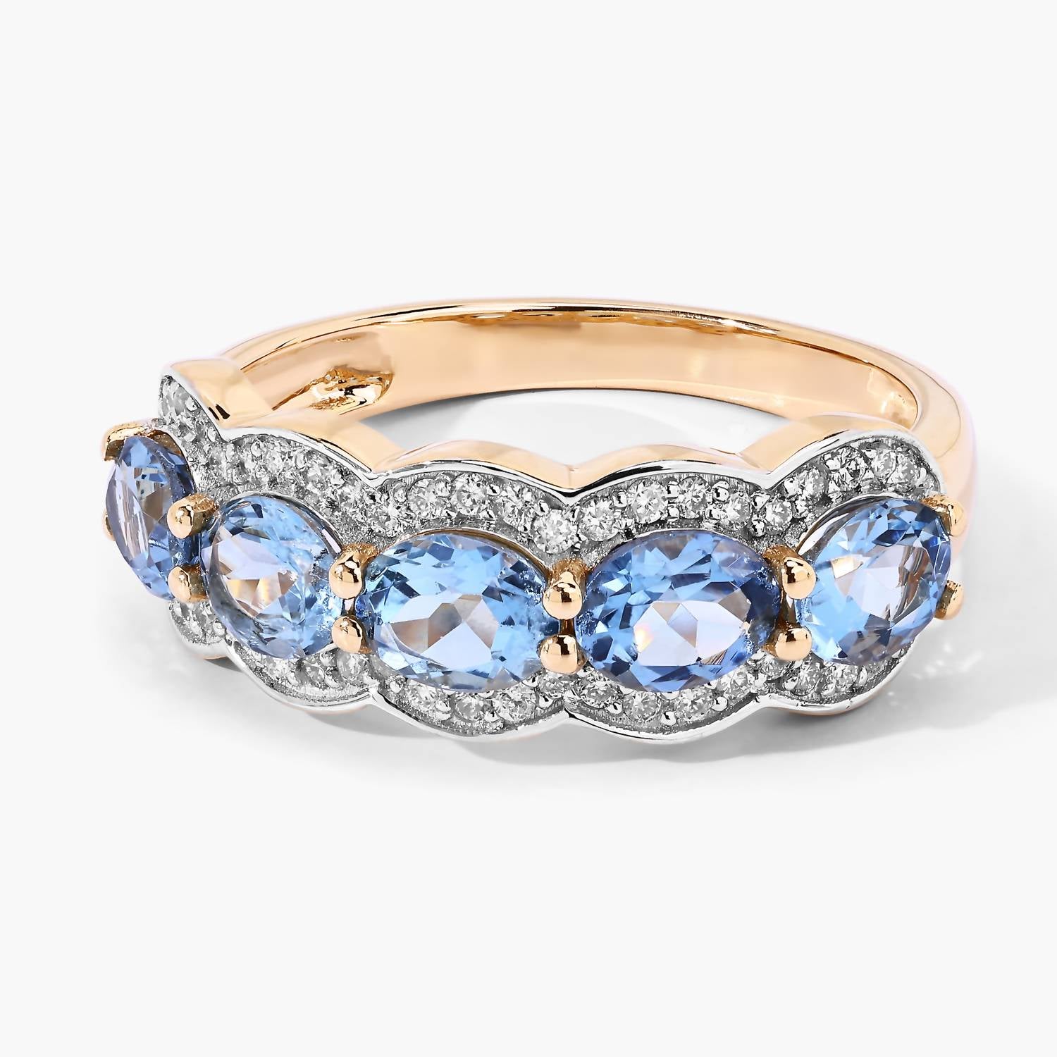 Diana M Jewels Women's Oval Natural Aquamarine Fashion Ring (1.59 Ct) - Classic in 14k yellow gold - women's jewelry