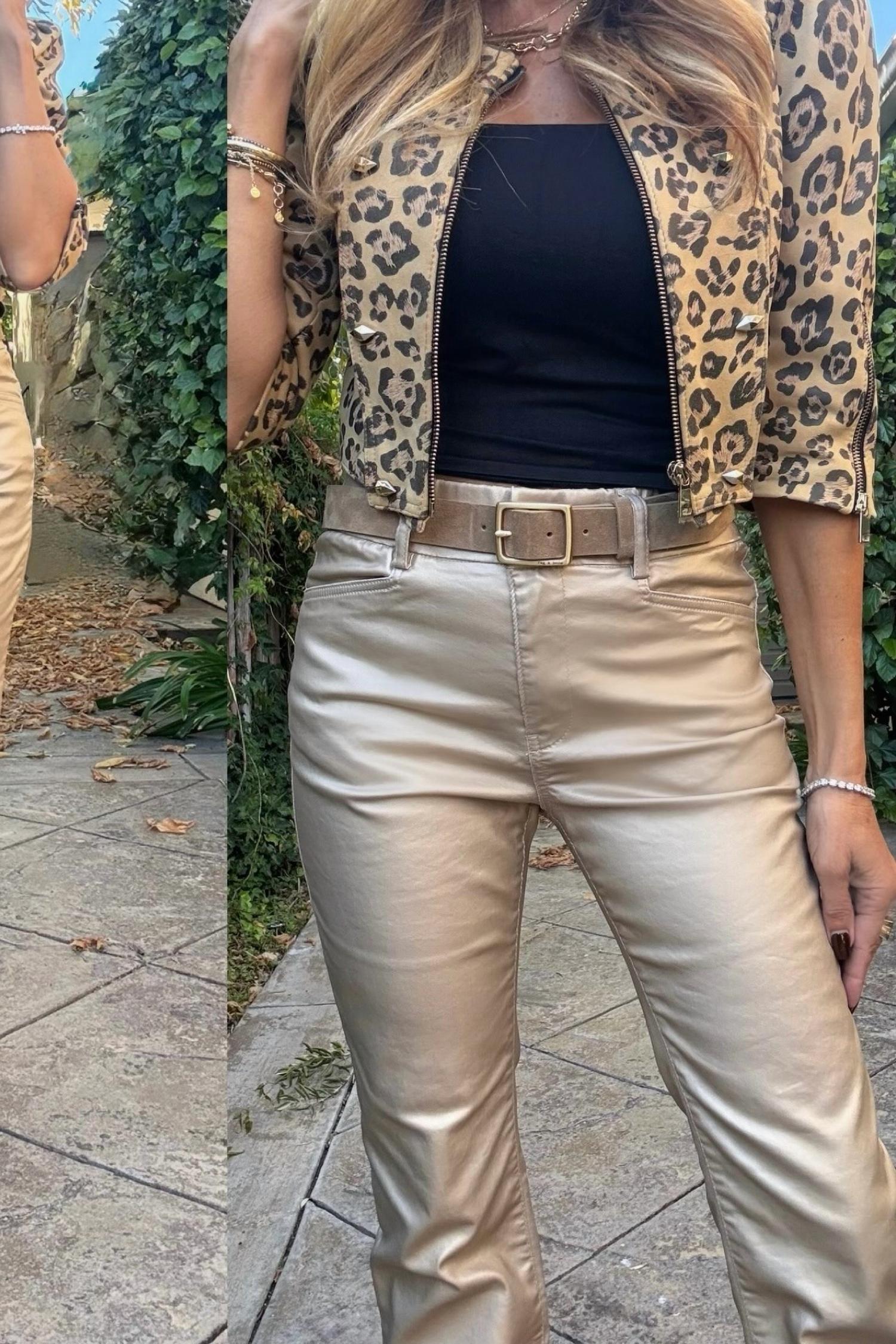BEVY FLOG Novel Vegan Pant in beige gold - women's pants - alternate view
