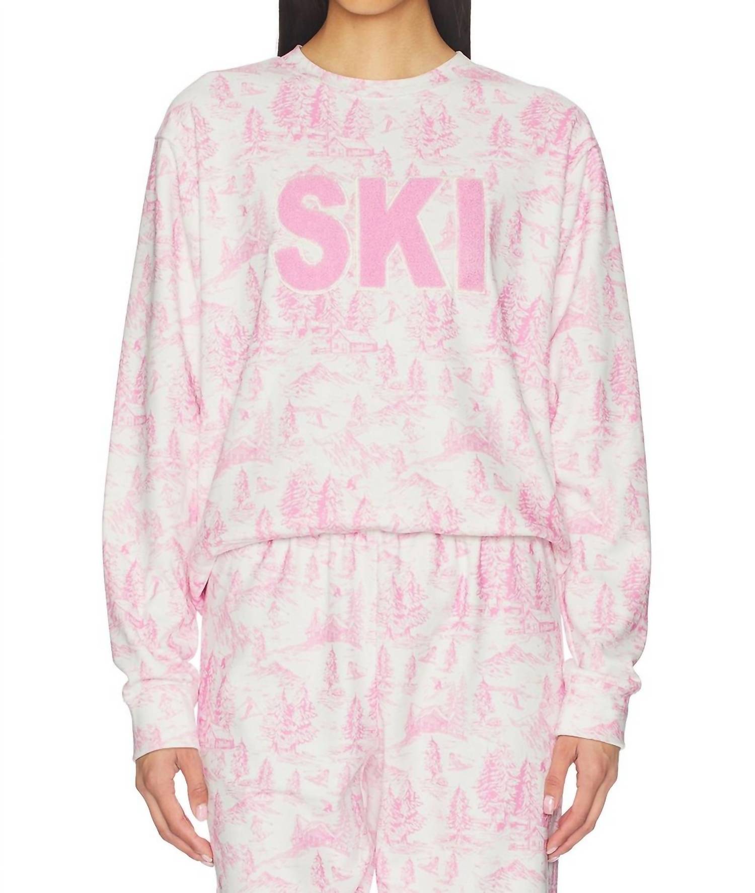 Beach Riot Cassia Ski Top in powder pink toile - women's sweater - alternate view