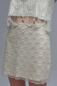 Q2 - Scalloped Sequin Mini Skirt