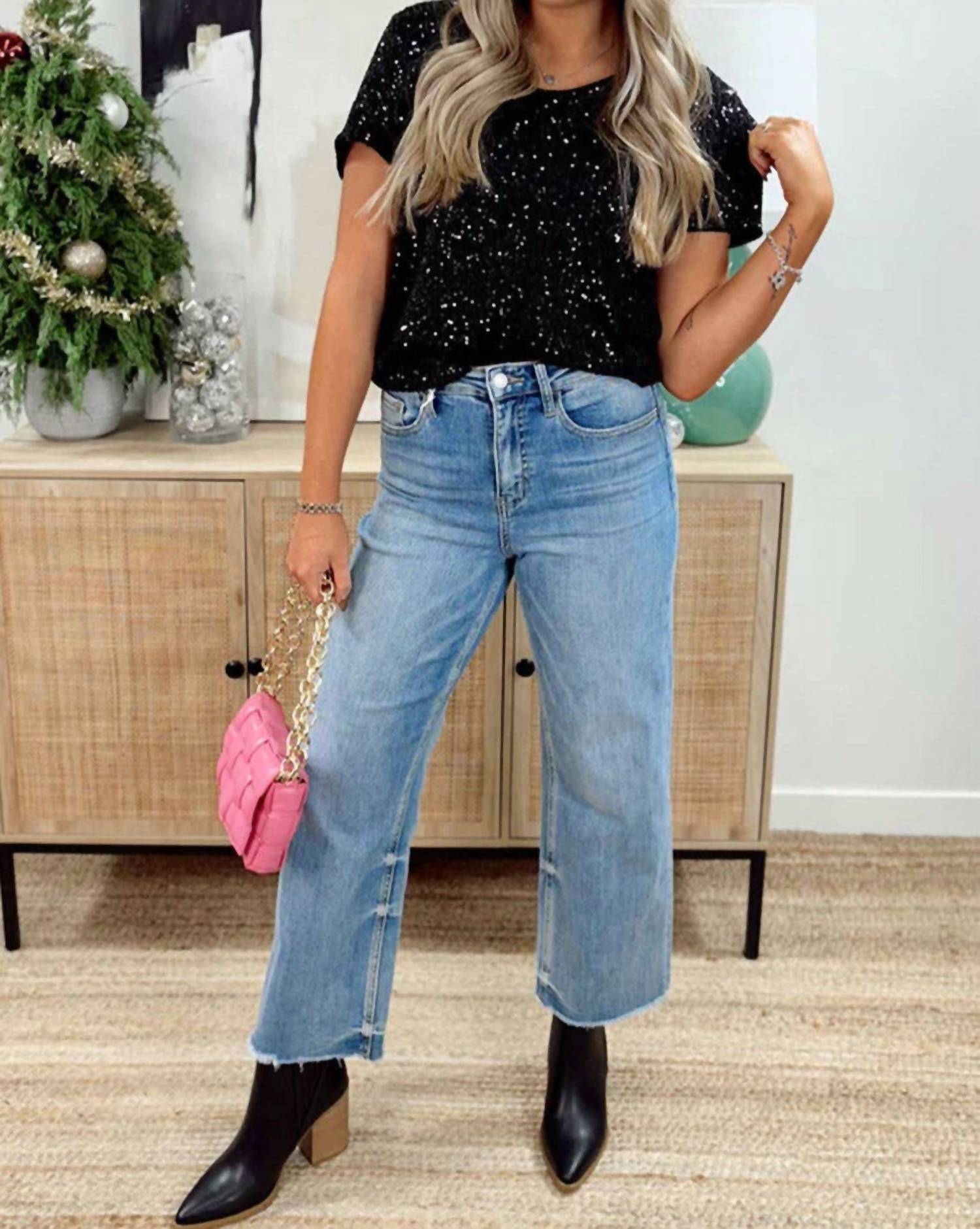 Pretty Bash - Sequin Short Sleeve Top