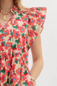 entro Floral Tiered Mini Dress - women's dress - view 7