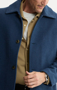 JACHS NEW YORK Mott Wool Blend Coat in warm blue - men's jacket - view 6