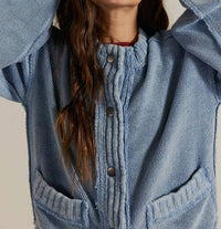Lovlov - Washed Trim Cardigan Jacket