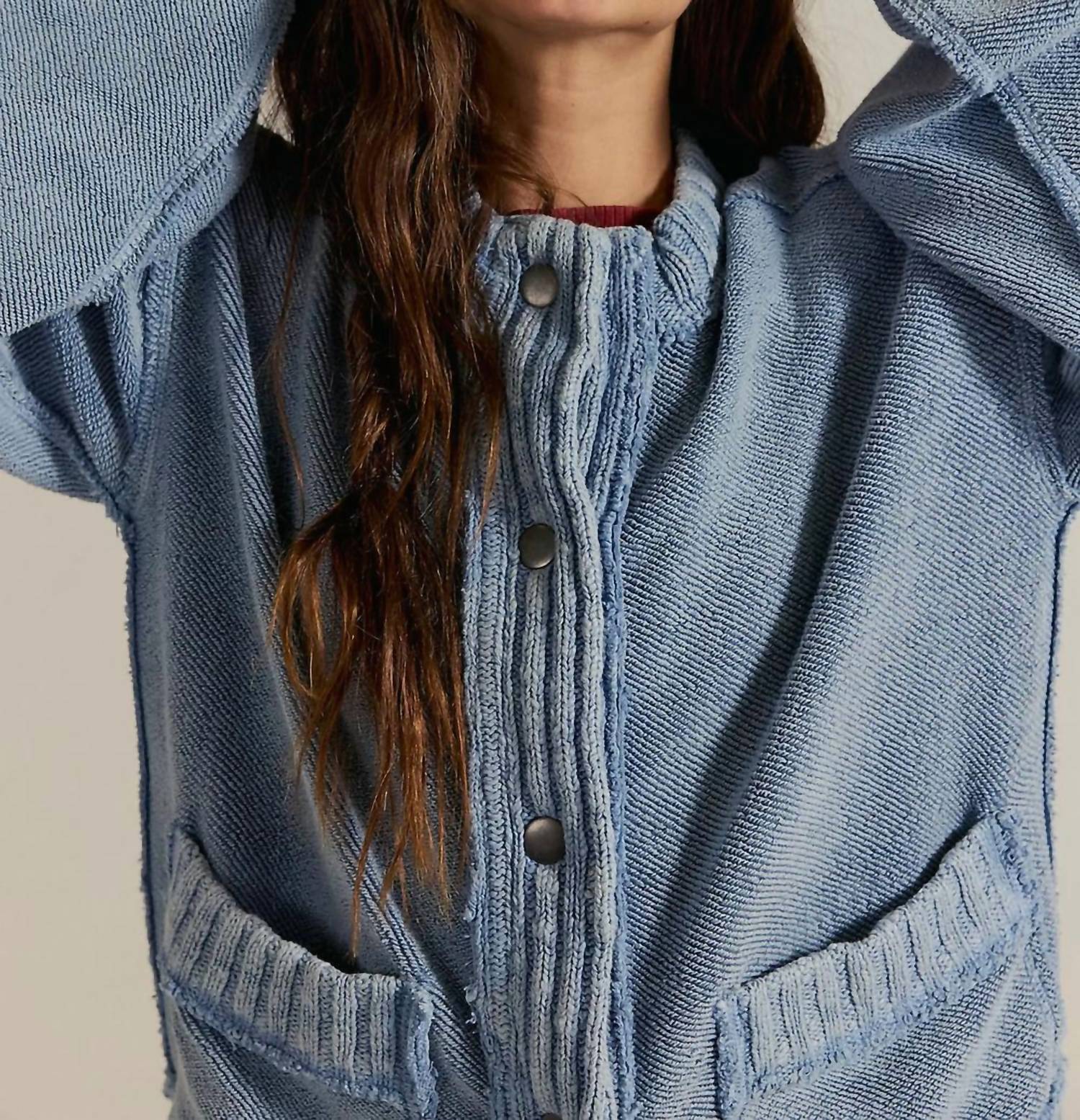 Lovlov - Washed Trim Cardigan Jacket