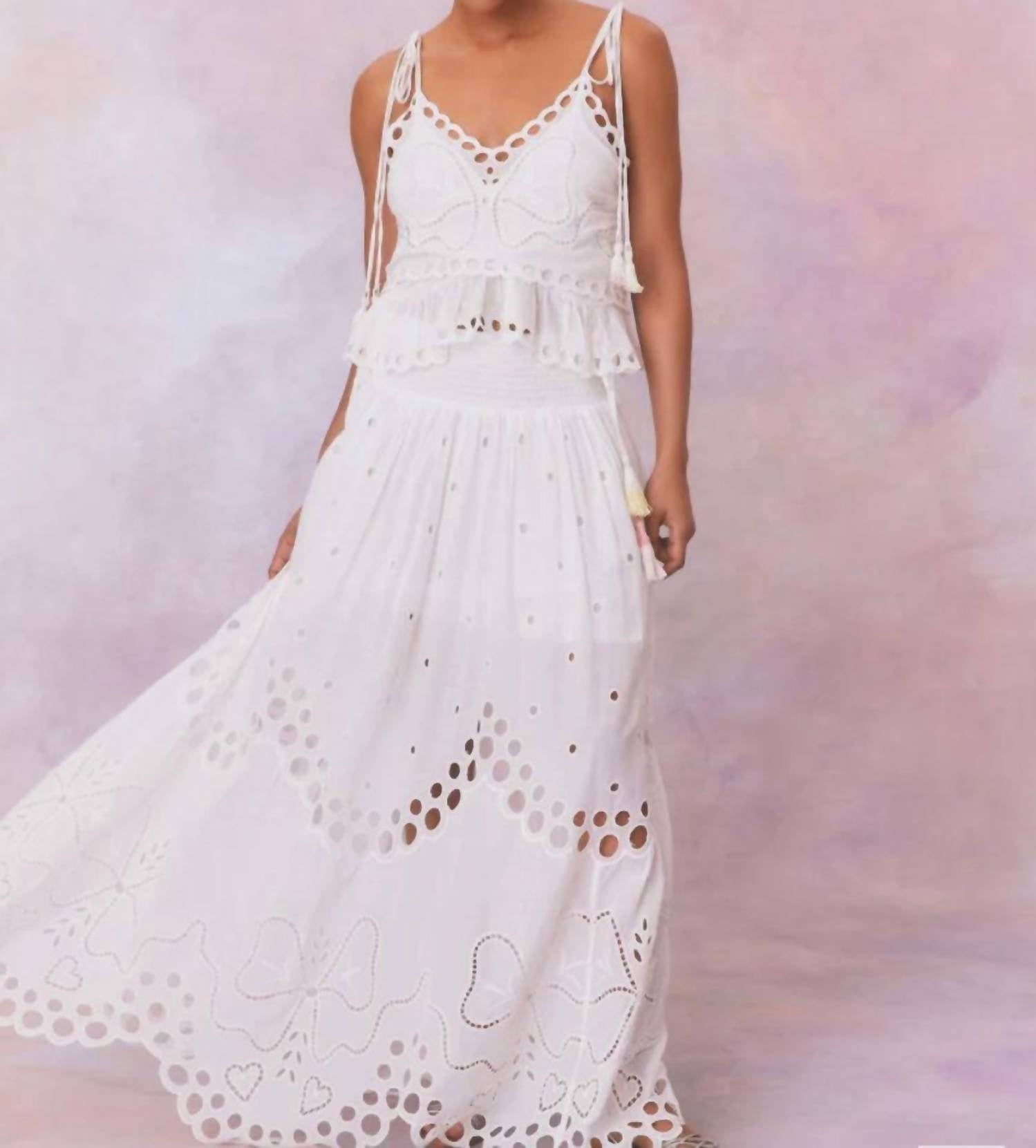 Loveshackfancy - Cassaro Eyelet Cotton Maxi Skirt