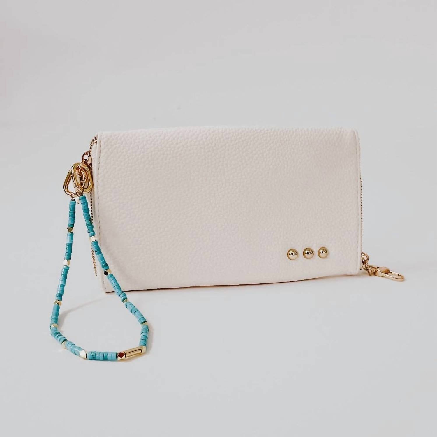 Pretty Simple Women's Beaded Bag Charm in thin blue - women's item - detail view