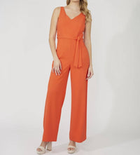 Frank Lyman - Belted Sleeveless Jumpsuit