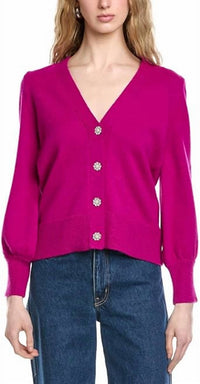 Joseph Ribkoff - Sweater Knit Cardigan With Puff Sleeves