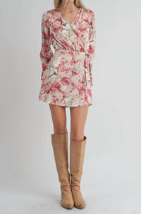 Sadie & Sage Women's Surplice Overlap Floral Romper in white red - women's dress