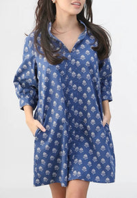 Navybleu - Campbell Leaf Print Dress