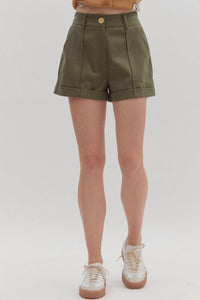 Entro - Nellie High-waist Rolled Cuff Shorts