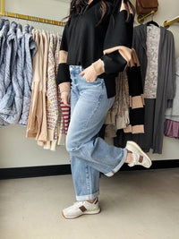 Anniewear - High Rise Stretch Roll Up Jean