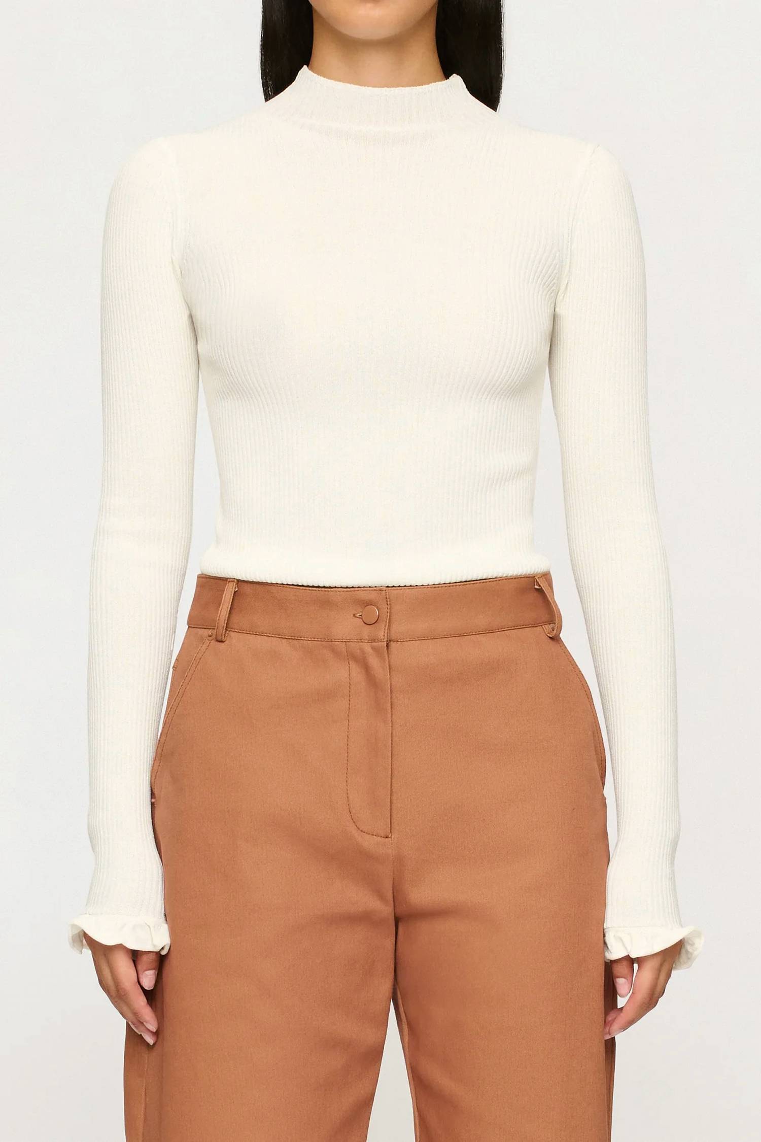 Clea - Alina Ruffle Hem Knit Top