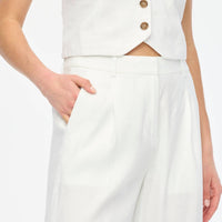 J.Crew - Linen-blend Wide-leg Pleated Trouser Pant