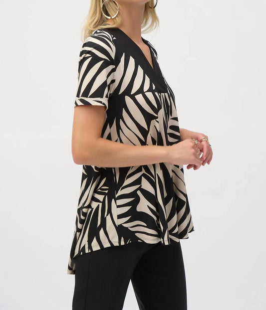 Joseph Ribkoff - Tropical Print Short Sleeve Top