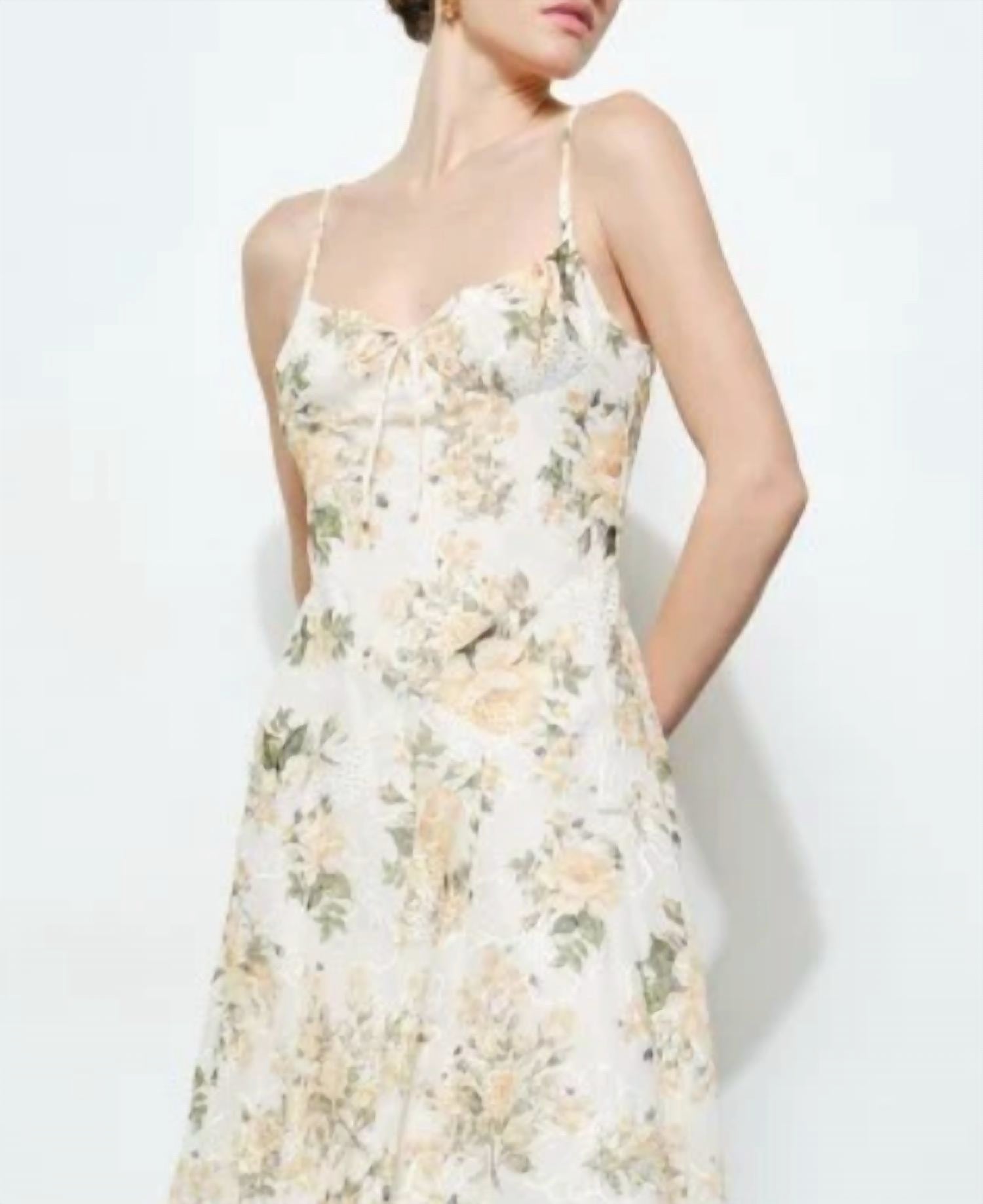 Ina Fashion - Romantic Lace Sweetheart Midi Dress