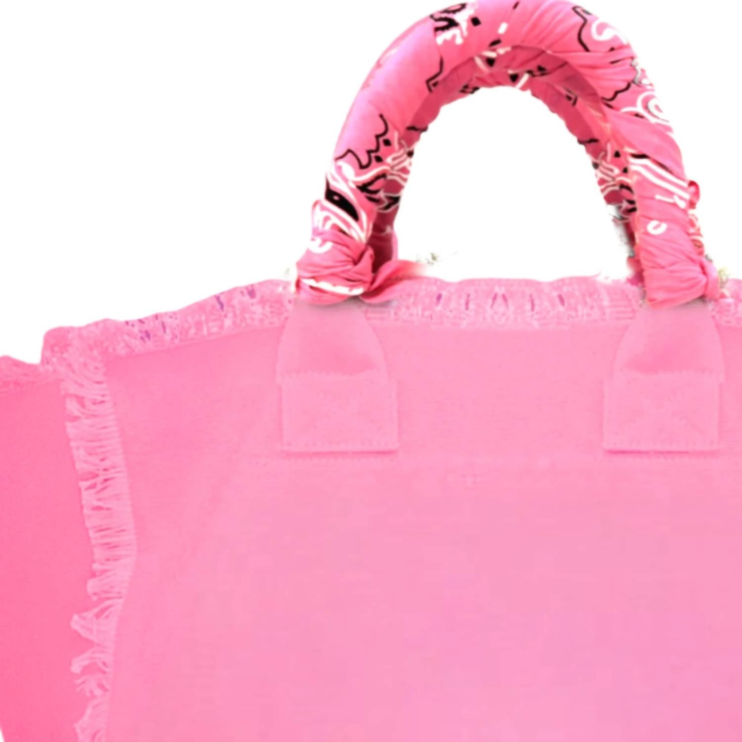 Hipchik - Women's Giraffe Crystal Fringe Canvas Tote Bag