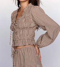 Storia - Harper Gingham Smocked Top