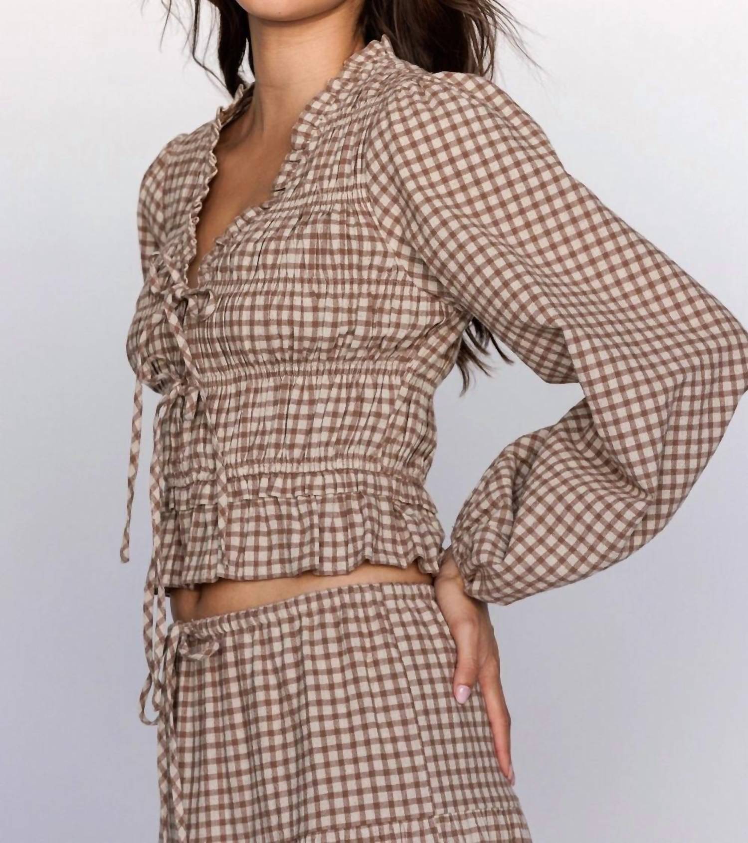Storia - Harper Gingham Smocked Top
