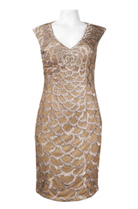 Sue Wong - Cap Sleeve Embroidered Scalloped Dress