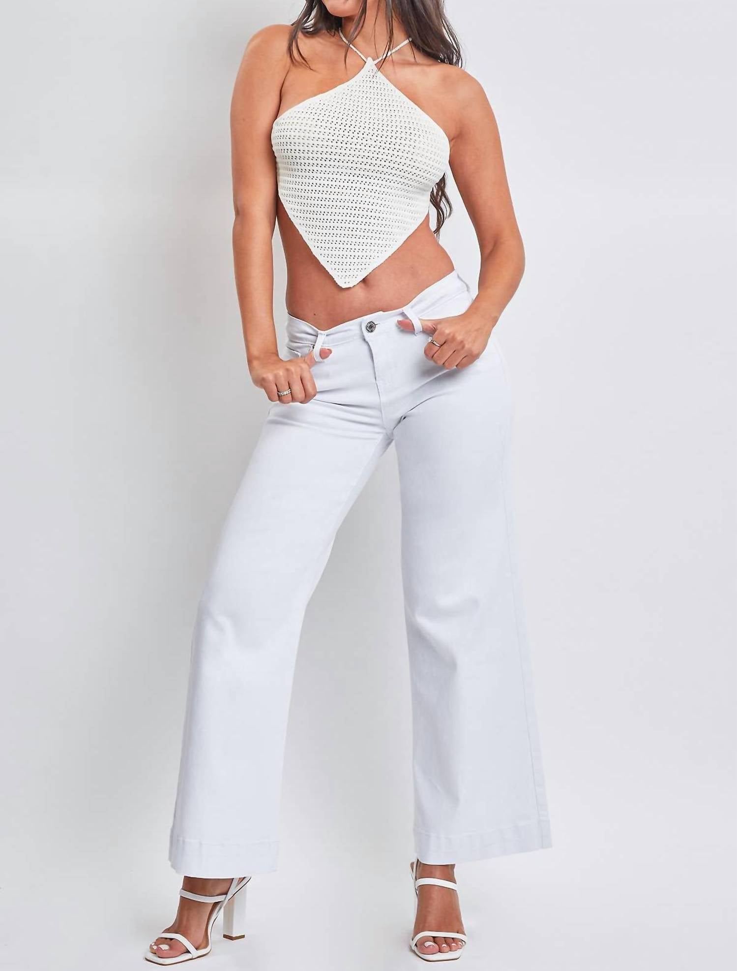 Ymi - Low Rise Wide Leg Jean