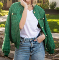 Strut & Bolt - Metallic Tweed Bomber Jacket