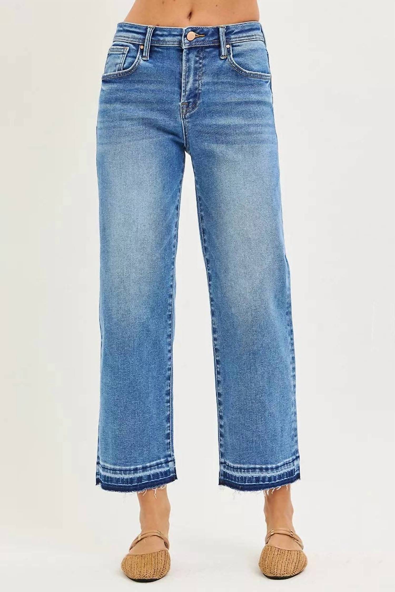 RISEN Full Size Slouchy Cropped Boyfriend Jeans in medium wash - women's jeans - view 4