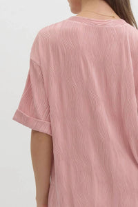 Entro - Wave Textured Short Sleeve Top