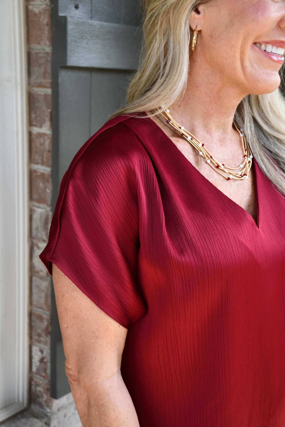 Naked Zebra - Julia Crinkle Satin Blouse