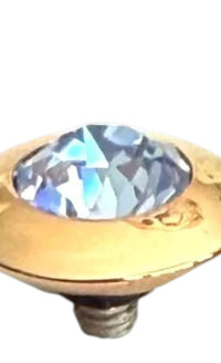Qudo Women's Tondo 11 Mm Jewelry Topper in baby blue rose gold - women's jewelry - detail view