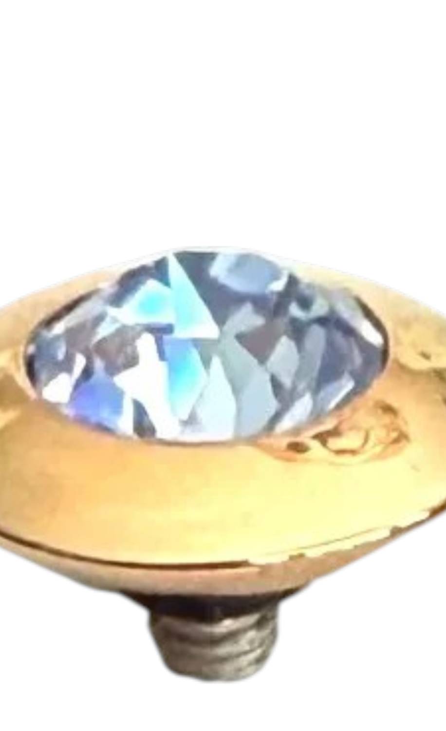 Qudo Women's Tondo 11 Mm Jewelry Topper in baby blue rose gold - women's jewelry - detail view
