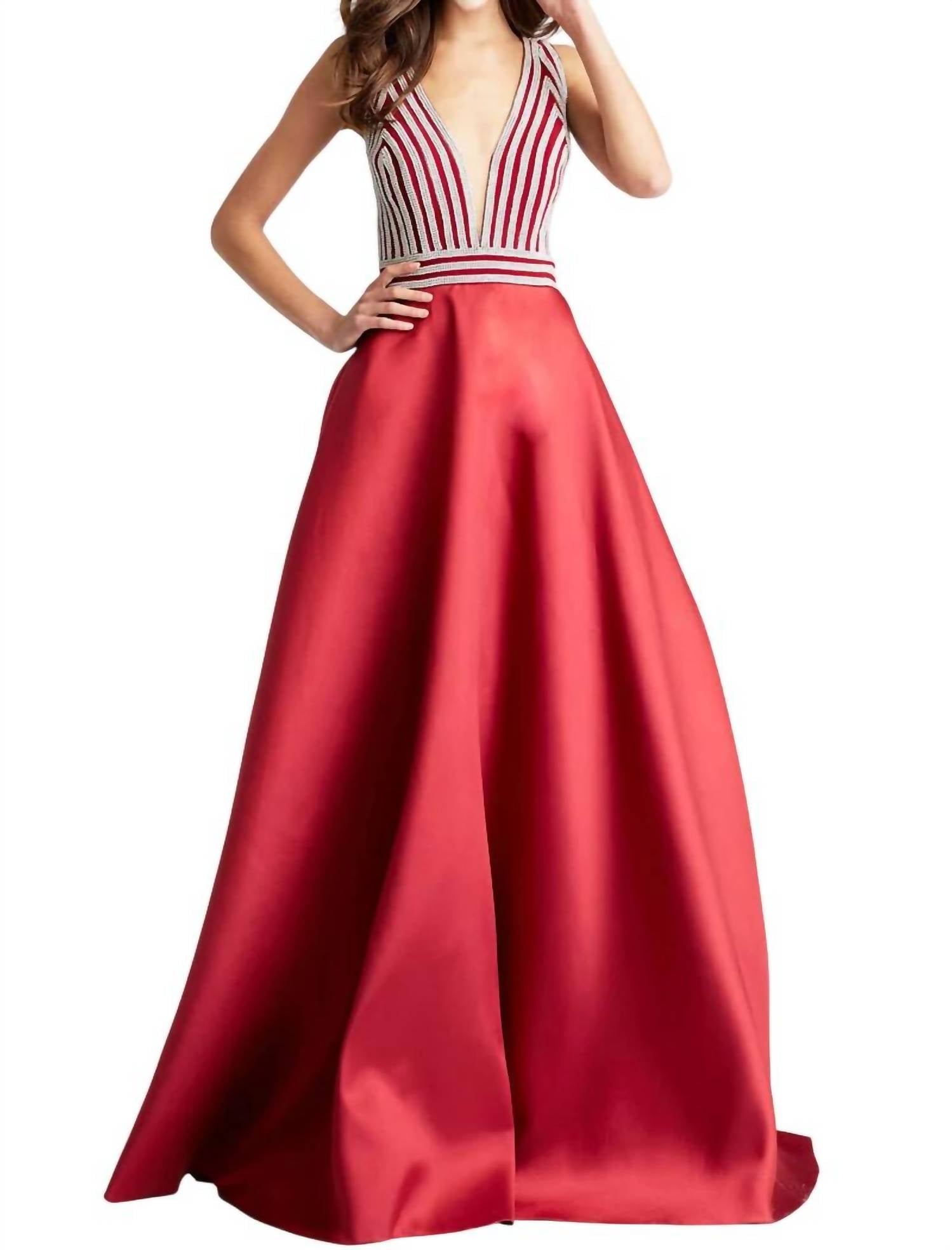 Jovani - Striped Prom Dress