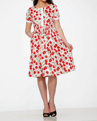 Orchid Bloom - Short Sleeve Cherry Dress