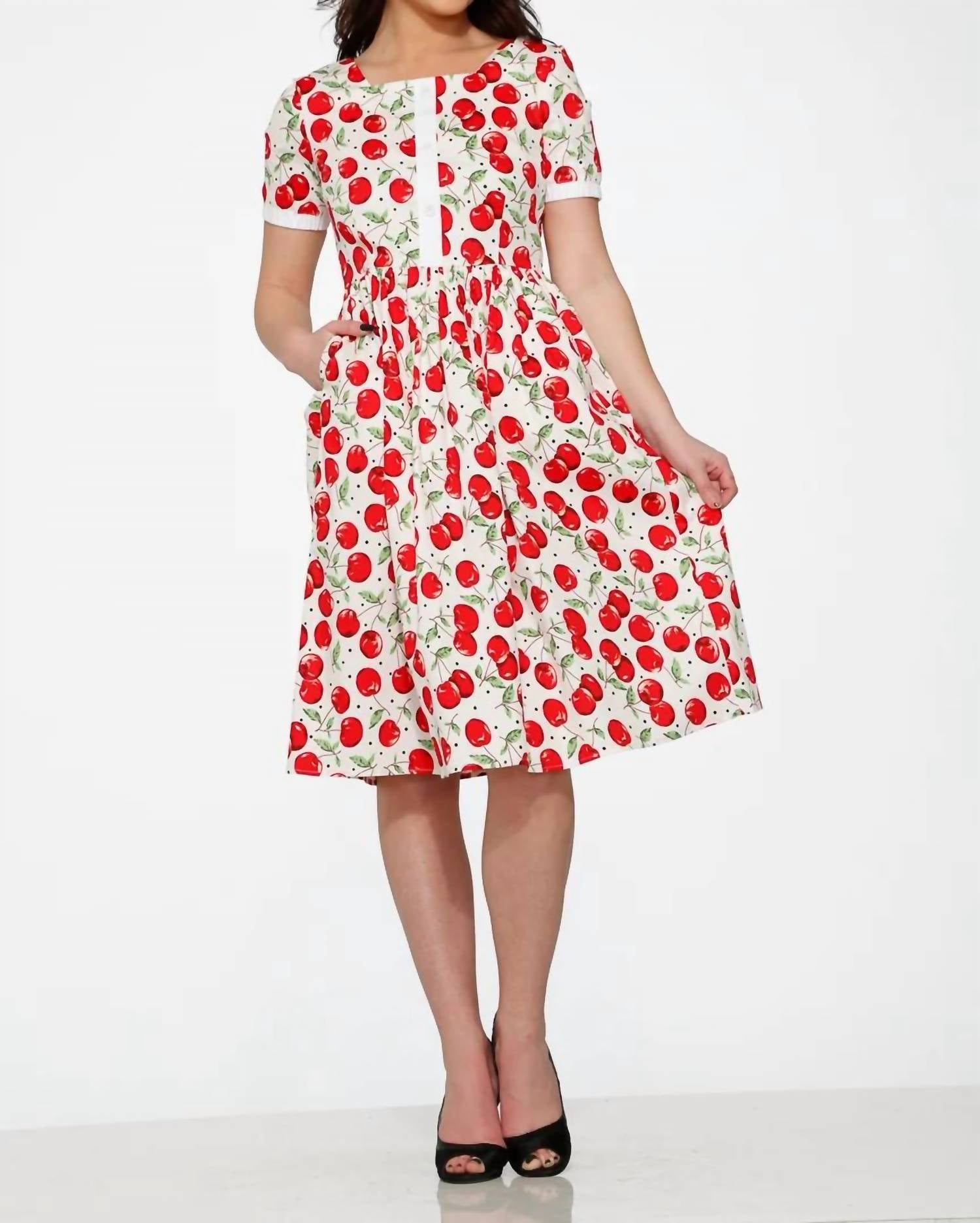 Orchid Bloom - Short Sleeve Cherry Dress