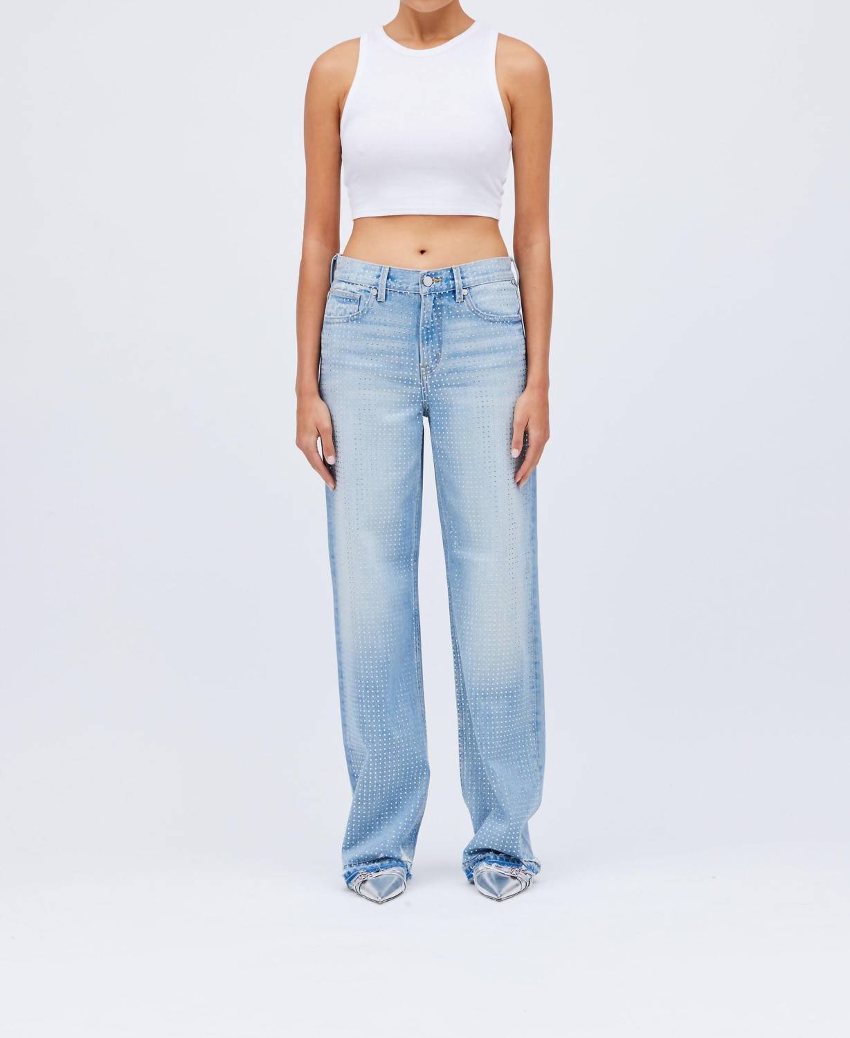 Rblpuppet - Smith Rhinestone-embellished Straight Leg