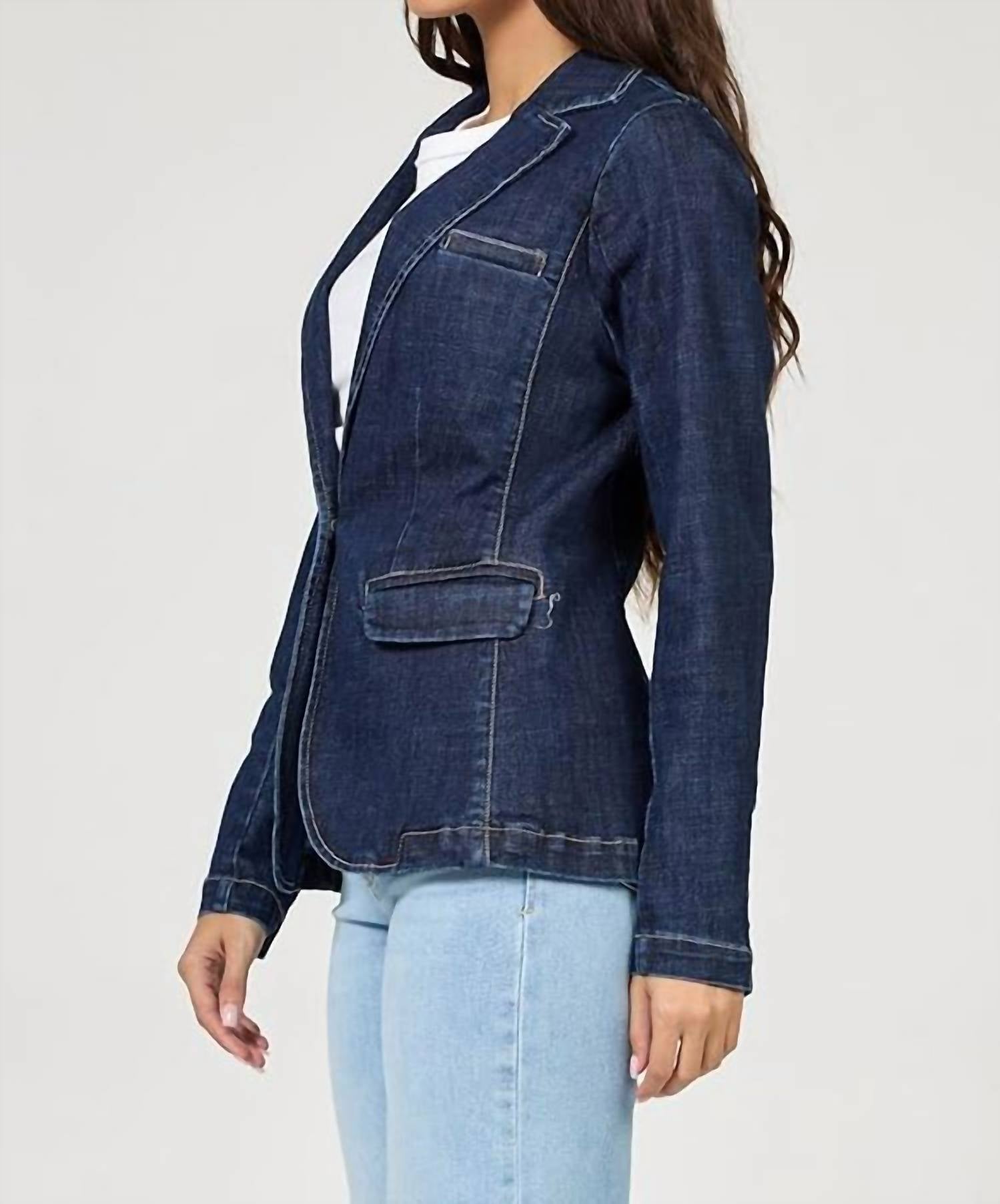 DEAR JOHN DENIM Minah Denim Blazer in naval academy - women's jacket - alternate view
