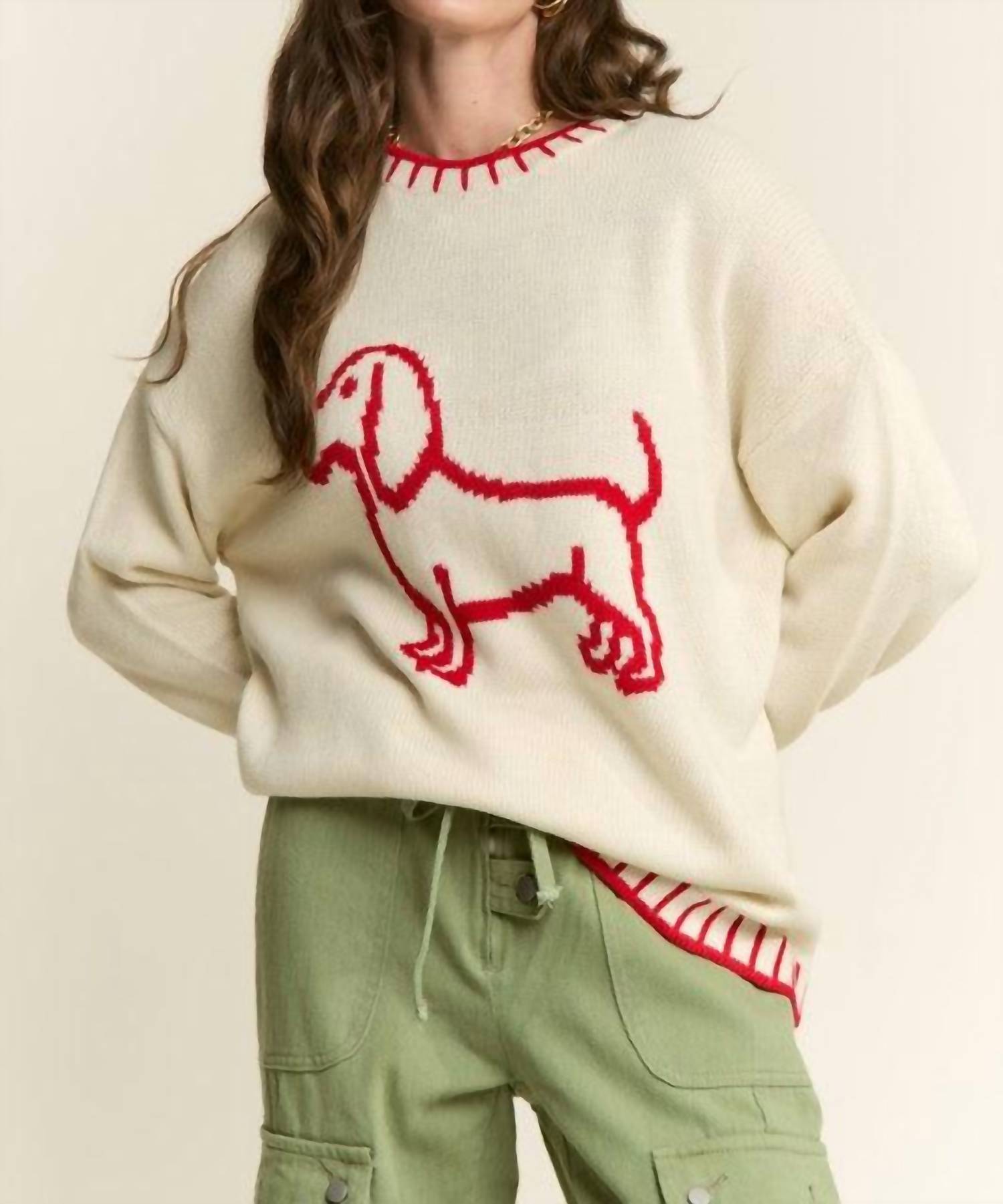 J.Nna - Puppy Accent Sweater Top
