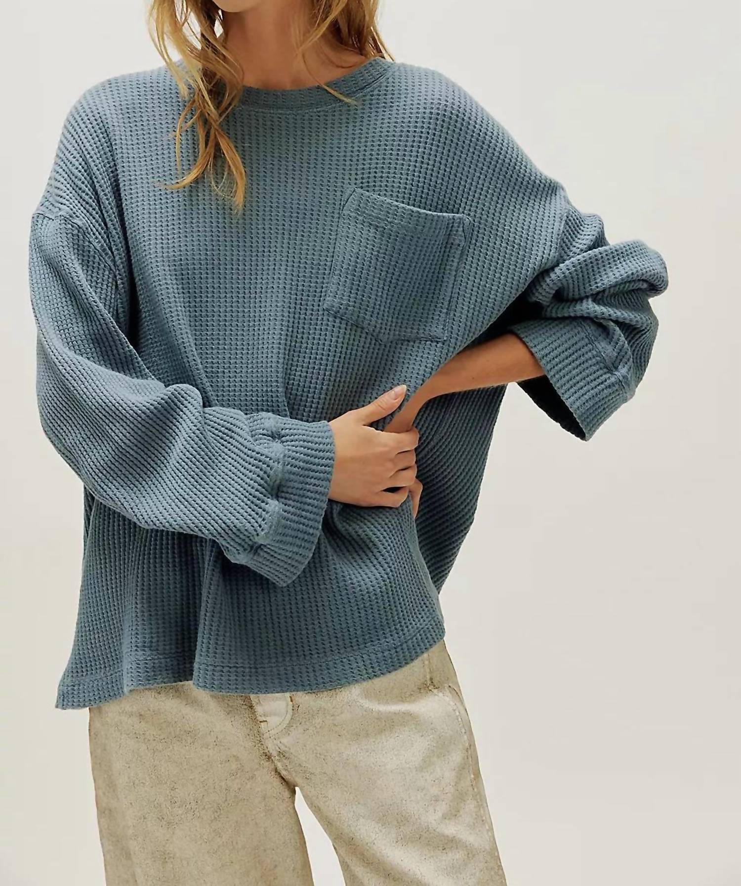 We The Free Women’s Dawson Pocket Thermal in neutral - women's sweater