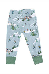 ANGEL DEAR Boys Long Sleeve Loungewear Set in winter fun skiers - kids' sleepwear - alternate view