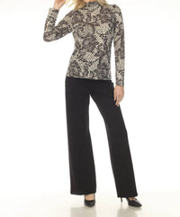 Joseph Ribkoff - Floral High Neck Knit Top