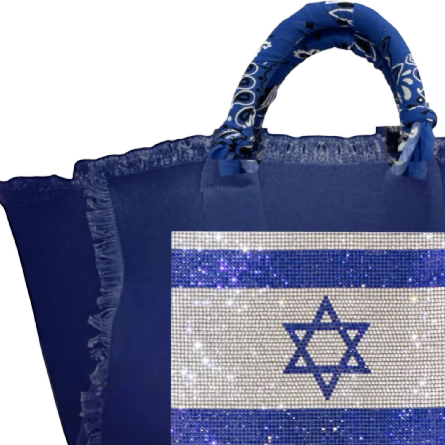 Hipchik - Women's Israel Flag Canvas Fringe Tote Bag