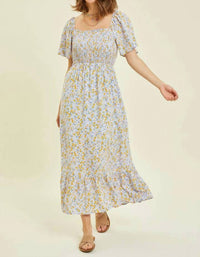 Faire - Floral Smocked Midi Dress